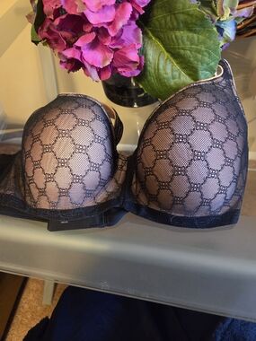 Soma Black Lace Overlay Underwire Bra 36C Like New